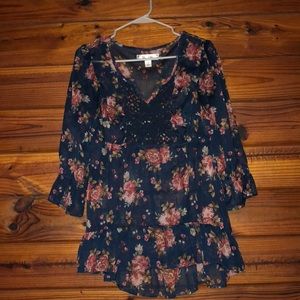 Navy Blue Flower Shirt